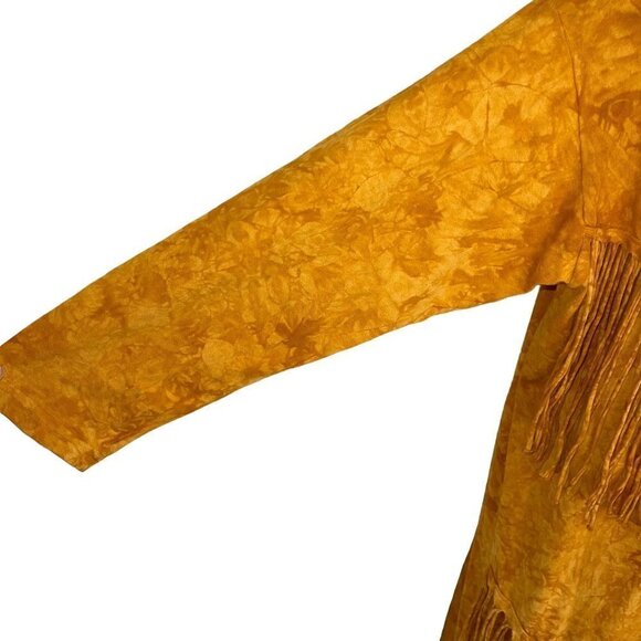 Bijan Womens Maxi Dress Orange One Size Vintage Stone Washed Pure Cotton Fringe - Picture 7 of 12